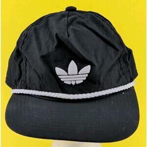 Adidas Originals Grandad Rope Adjustable Hat Black White Trefoil Logo Cap Mens